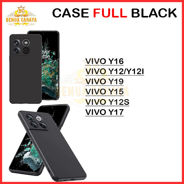 Vivo Y16/Y12/Y15/Y17/Y12I/Y12S/Y19 Case FULL BLACK Case Casing Hp Vivo Y16