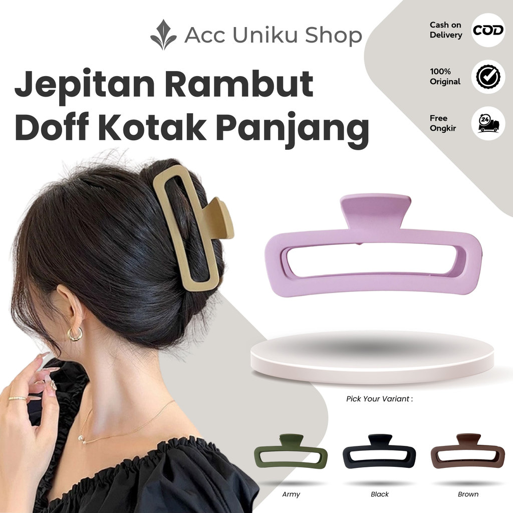 AU - JEPIT RAMBUT 13CM KOTAK PANJANG DOFF / JEDAI SALON MATTE STYLE KOREA ORIGINAL