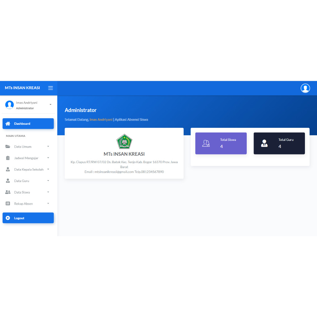 Aplikasi Absensi Sekolah berbasis WEB