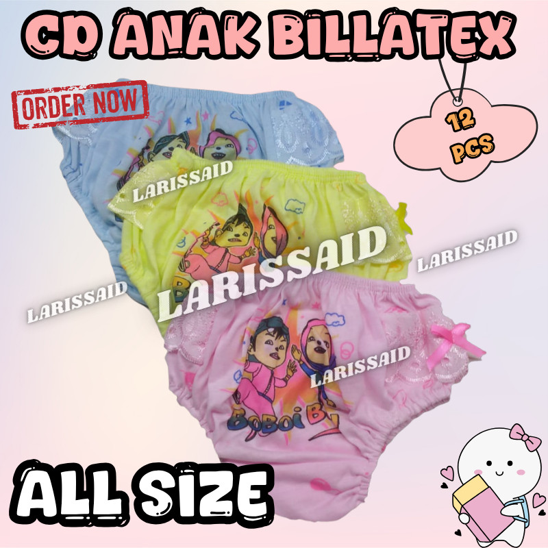 12 PCS CD Anak Perempuan Billatex renda -LARISSAID