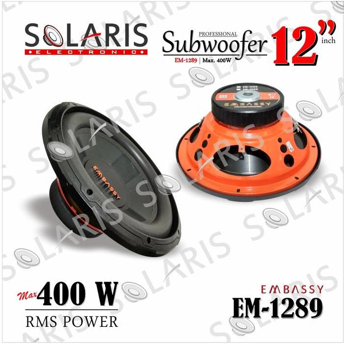 SUBWOOFER 12 Inch DOUBLE COIL EMBASSY EM-1289 Speaker Bass