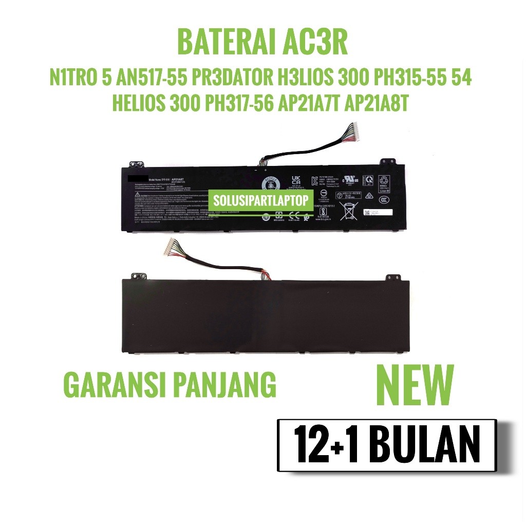 BATERAI ACER AP21A8T Laptop Battery for Acer Predator Helios 300 Ori