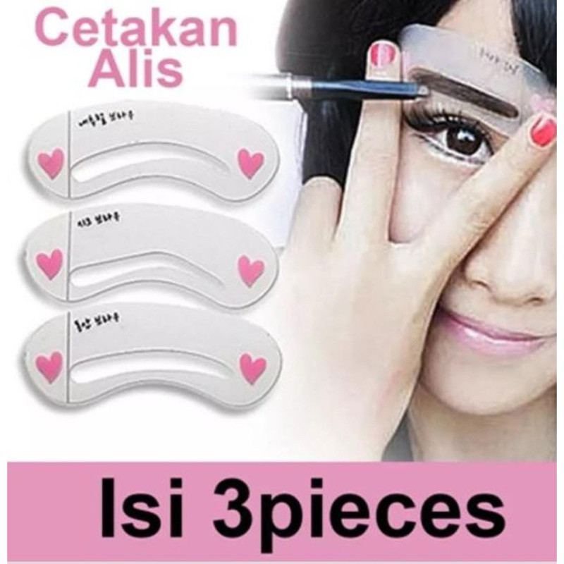 [ 1 bgks ISI 3 BENTUK ] Cetakan Alis 3 IN 1 Mini Eyebrow Template Kit 3in1 Pencetak Alis 3 Bentuk Al