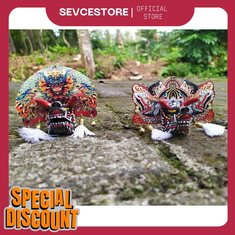 BARONGAN DEVIL putih gantungan kunci reog barong jaranan jawa timur souvenir miniatur GK