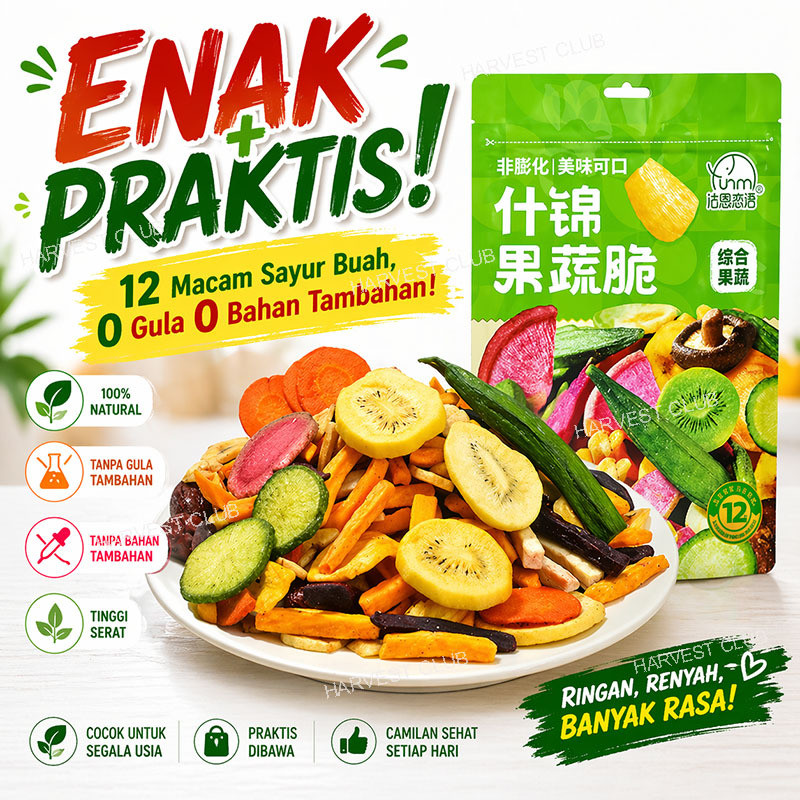 [12 Macam Renyah] Keripik Sayur Buah / Keripik buah dan sayur campuran/Snack Sehat Non Fried /Keripi