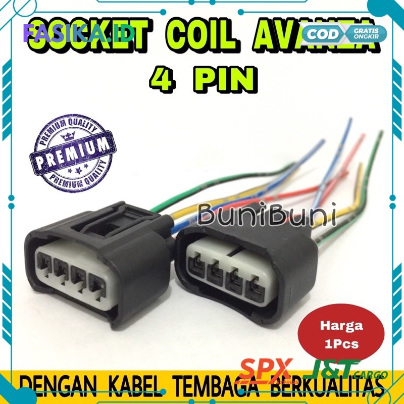 BERKUALITAS Socket Soket Coil / Koil Mobil Avanza / Xenia / Innova / Rush / Terios / Vios / Granmax 