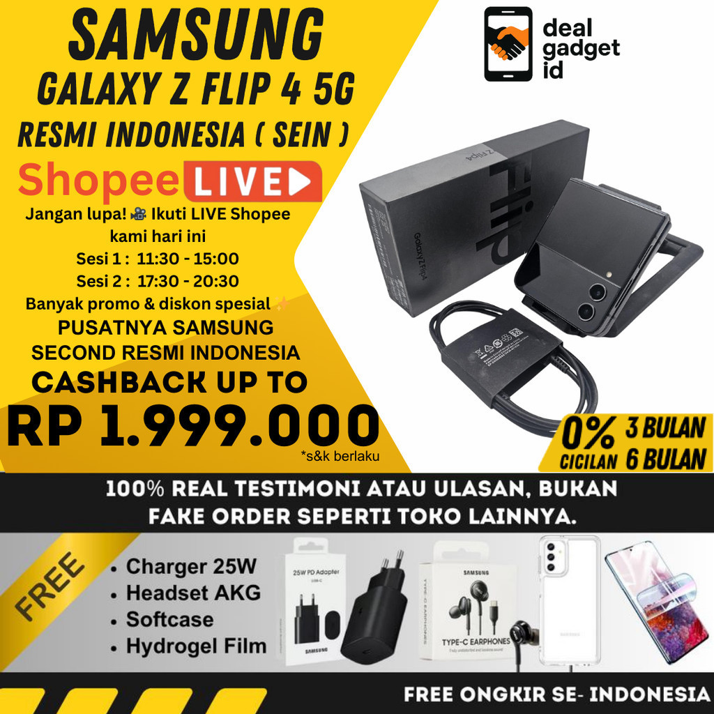 SEIN Samsung Galaxy Z Flip 4 & 3 512GB 256GB 128GB Second Fullset Original
