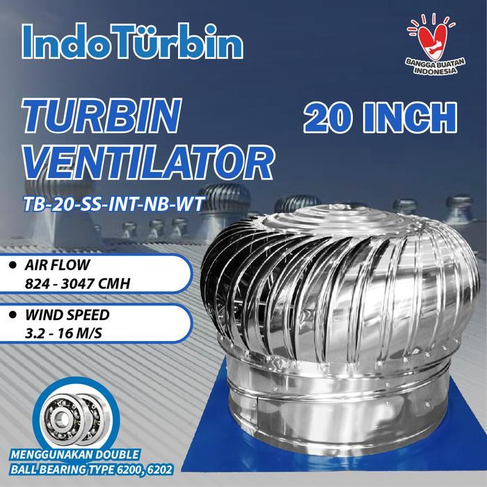TVCENTER Turbin Ventilator 20 Inch Turbine Roof Fan Ventilasi Exhaust Atap Rumah Pabrik 20" IndoTurb