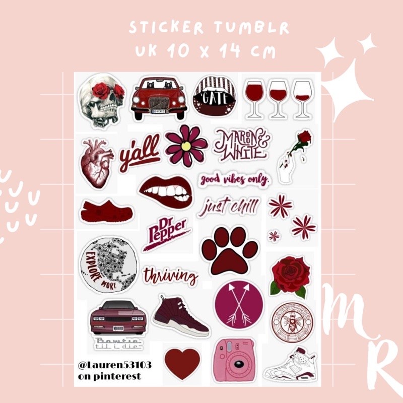 Stiker Tumblr mini / stiker untuk HP / stiker laptop / Stiker Aesthetic No Cutting