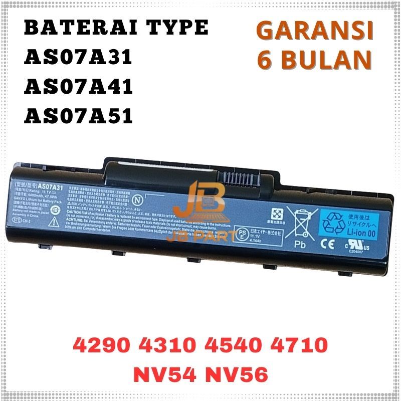 BATERAI Acer Aspire AS07A31 AS07A32 AS07A41 AS07A42 AS07A51 -JBPART