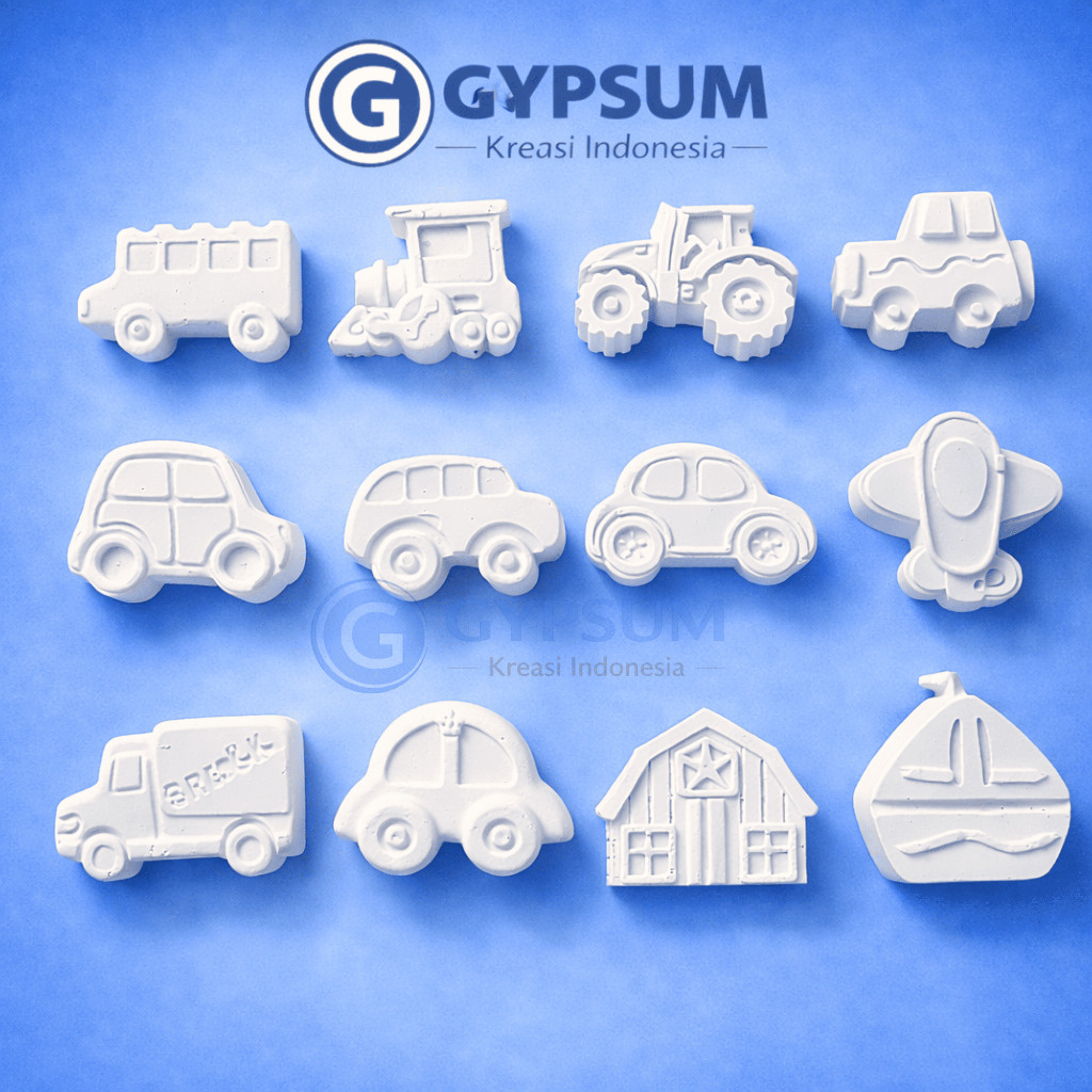 Gypsum Anak 1 Set Besar | Gypsum Lukis Anak | Gypsum Mewarnai Anak | Gypsum Mainan Anak | Gypsum Kre