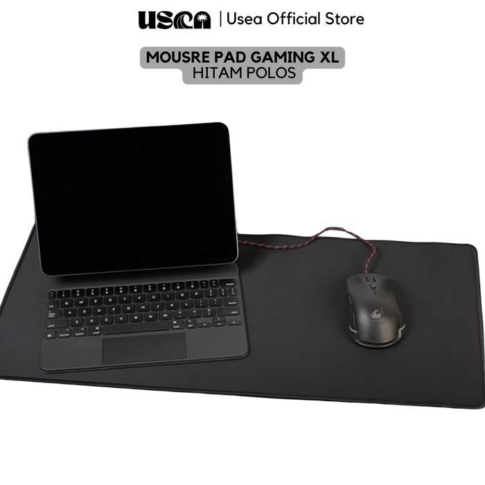 Widget Mart USEA Mousepad Gaming XL Super Besar Mouse pad Rubber Desk Mat Hitam Deskmate 30 x 60 cm 