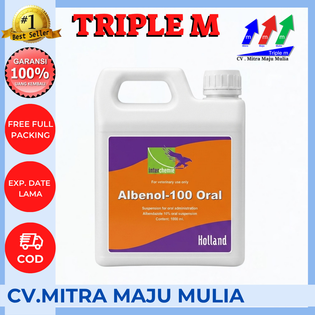 Albenol 100 Oral Albenol ORAL  Obat Cacing 1 liter TRIPLE M