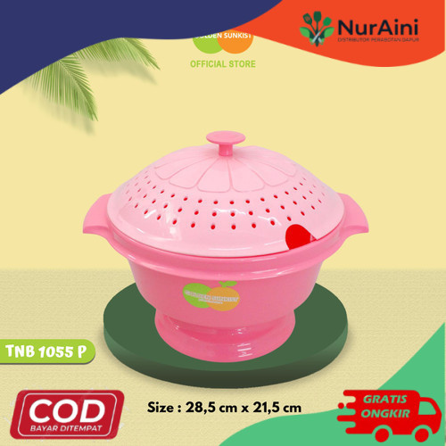 [CM] tempat nasi plastik set tutup wakul baskom TNB 1055 GOLDEN SUNKIST