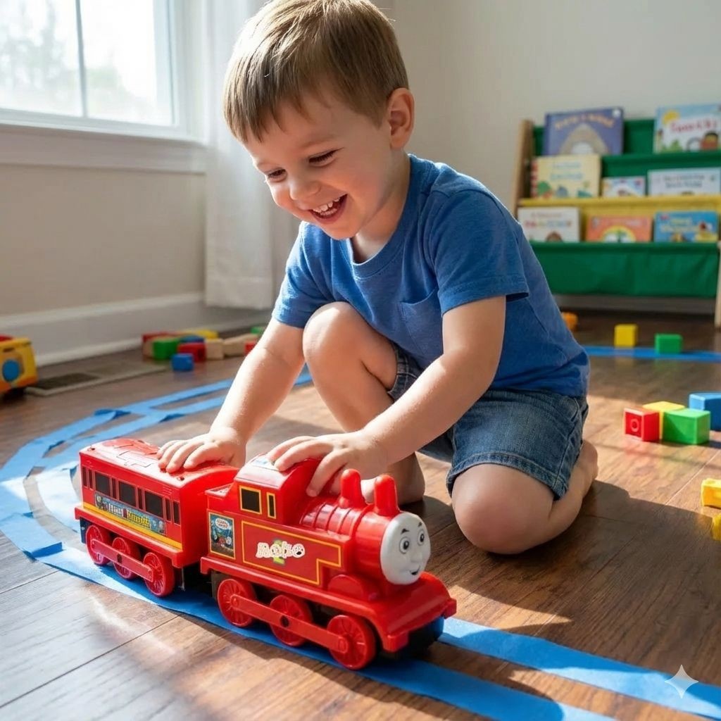 Baruu Mainan Anak Kereta Thomas Bisa Berjalan dan Bergerak Sendiri (FREE BATRE BP16)