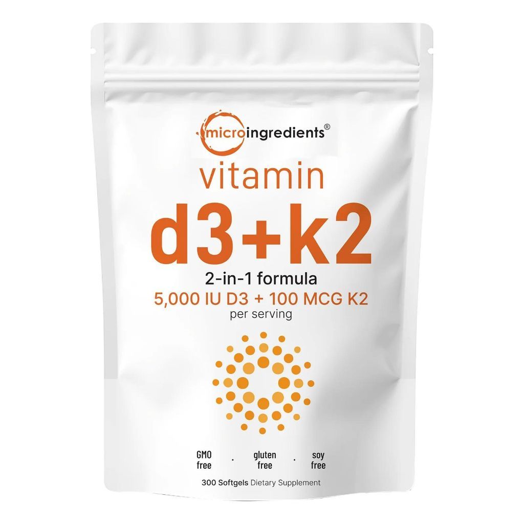 Terlaris Asli Vitamin d3 k2 5000iu Microingredient Micro Ingredients Vitamin D3 K2 300 Softgels 5000