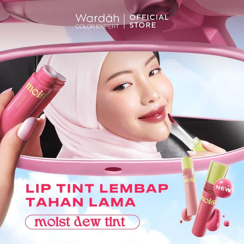 WARDAH Lip Tint Moist Dew Tint 3 g - Bibir Lembab - Tahan 24 Jam - Liptint Lip Stain Lipgloss Lip Ma