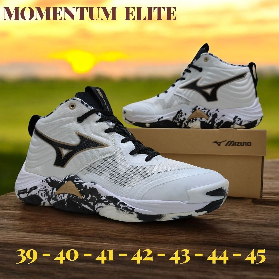 Mizuno Wave Momentum 4 Elite Mid - Sepatu Volly Grade Ori - Sepatu Volly Pria Wanita
