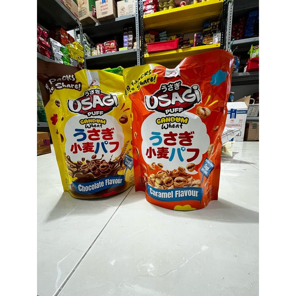 usagi puff gandum SHAREPACK 64 gram caramel / coklat- ABH