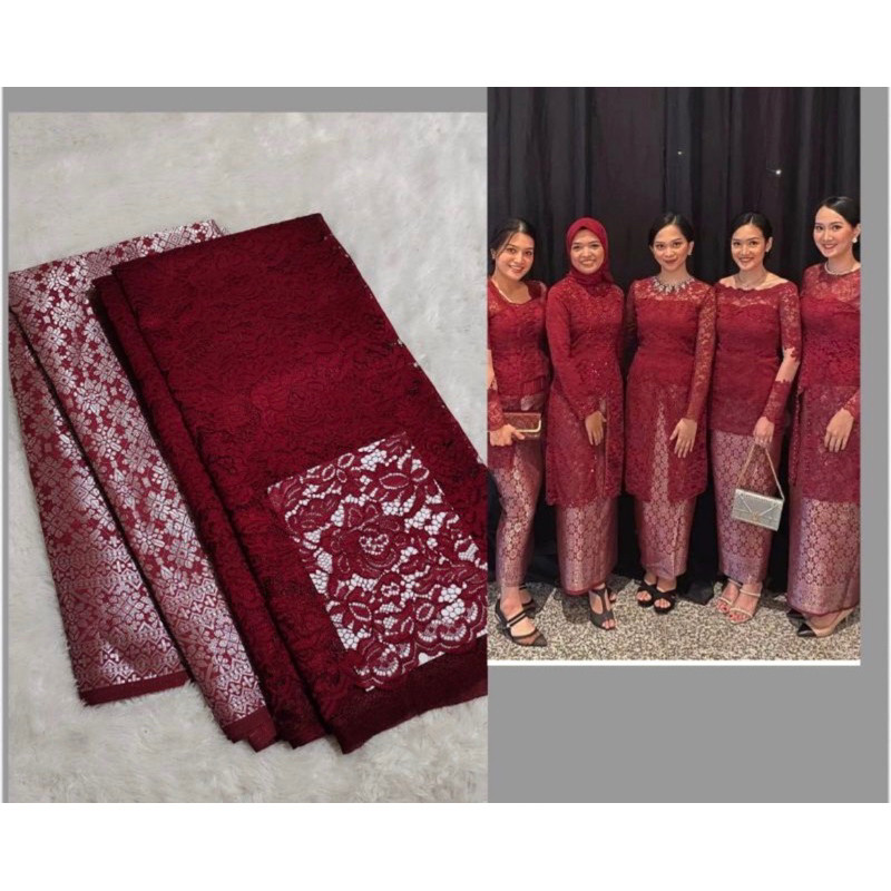 JUANXSHOP Set/Paket Kain Bridesmaid Brokat & Songket
