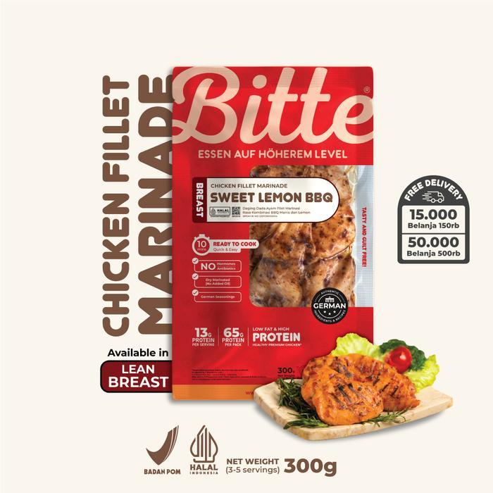 Sweet Lemon BBQ Chicken Fillet Marinade 300g - Bitte Food / Ayam Filet Marinasi Healthy Ready To Coo