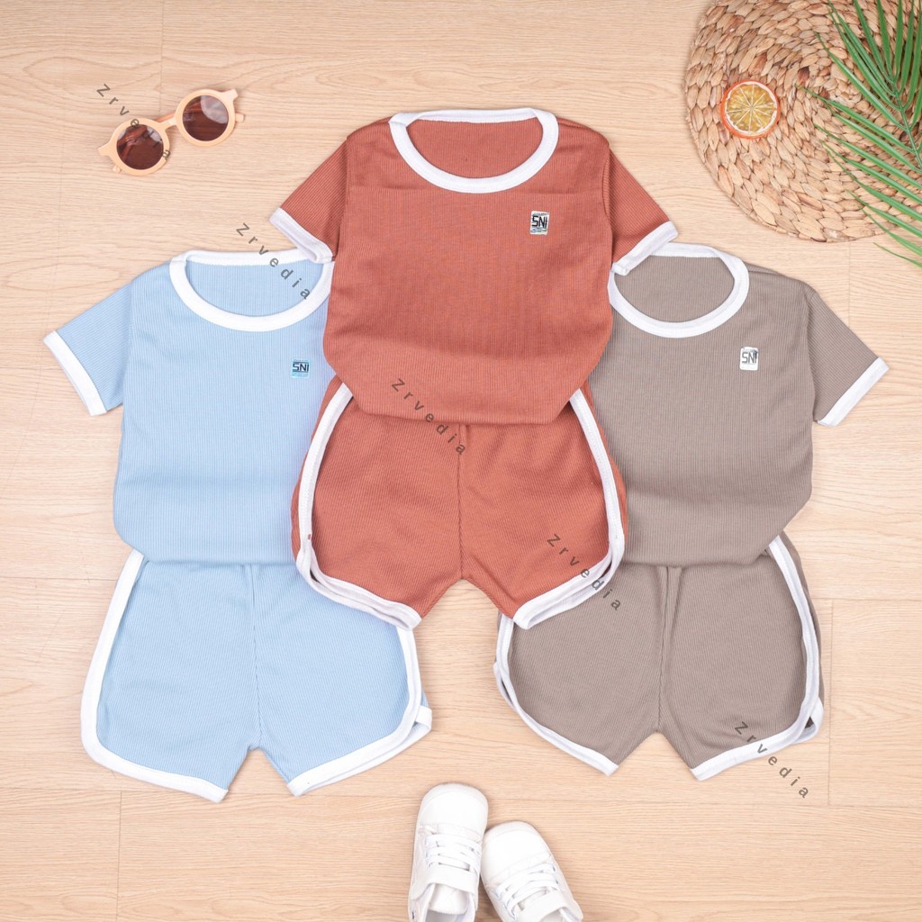 (SNI) Setelan Nillo uk 6-18 Bulan / Cotton Knit Set Anak Bayi Laki-laki Perempuan Baju Tidur Anak Ce
