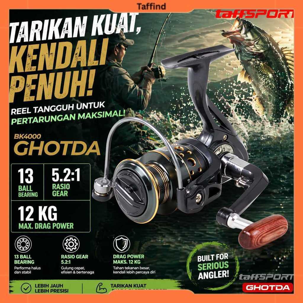 Reel Pancing Spinning Fishing Reel 5.2:1 4000 - TaffSPORT GHOTDA BK4000