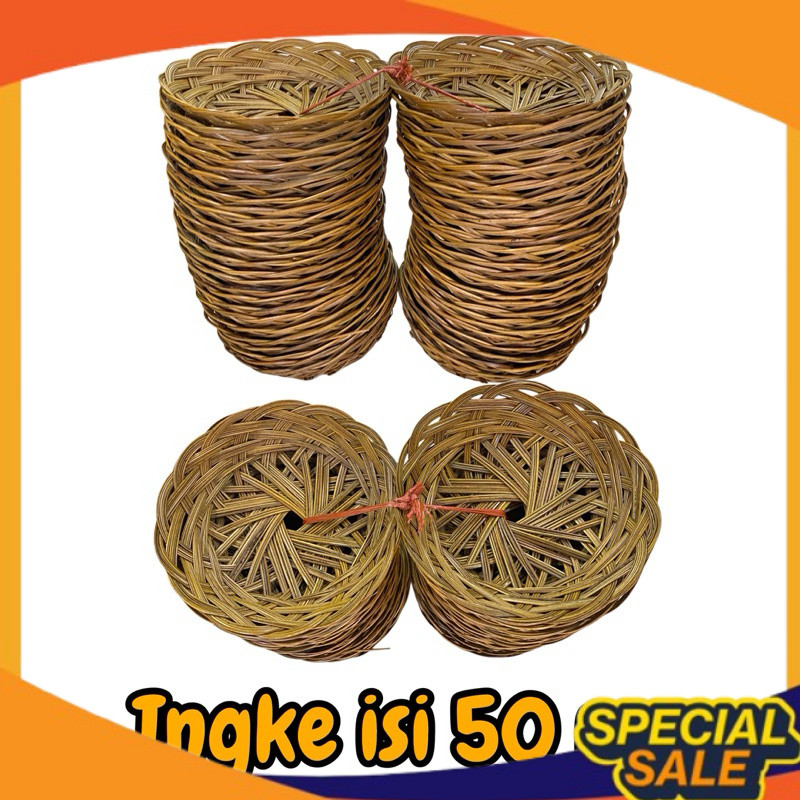 Ingke Bali 20 cm isi 50 pcs Harga Grosirr termurahh - Piring Lidi - Tempat makan bali - wadah makan 