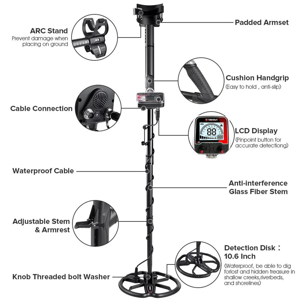 W85 Metal Detector Professional Underground Depth Metal Detector Underground High Performance Gold S
