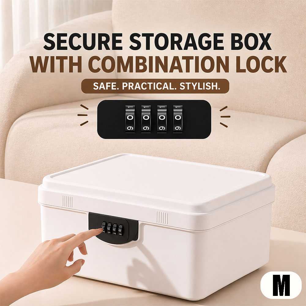 Ram Kotak Brankas Penyimpanan Safety Box Portable 4 Digit Password - 7710