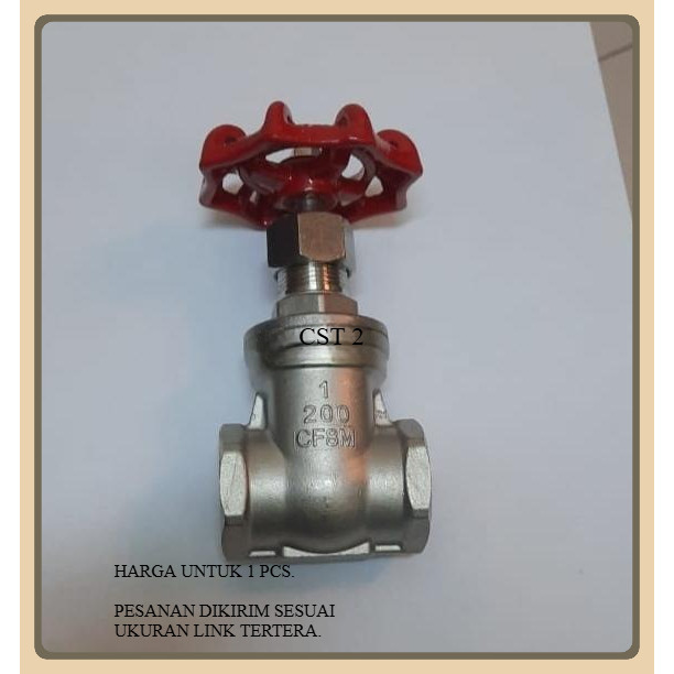 Gate Valve Stainless SS 316 Drat 1/2" inch / Gate Valve 0,5" inch SS316