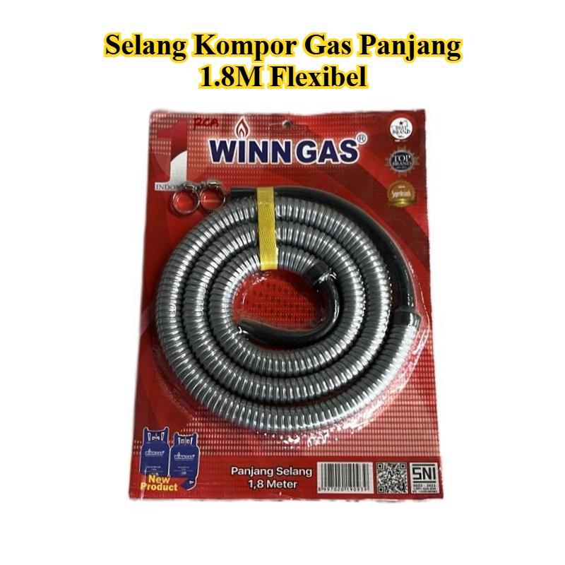 Selang Gas Winn Gas 1.8M Flexi Premium Super Ori Pabrik Fleksibel Selang LPG Anti Tikus Bocor Karet 
