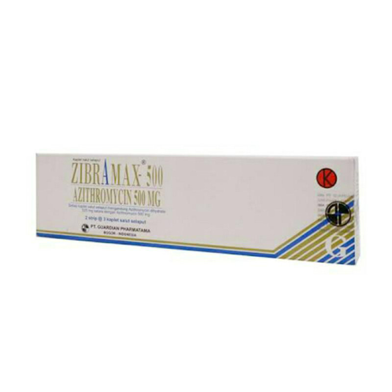 ZIBRAMAX 500 500 MG 1 STRIP @ 3 KAPLET SALUT SELAPUT
