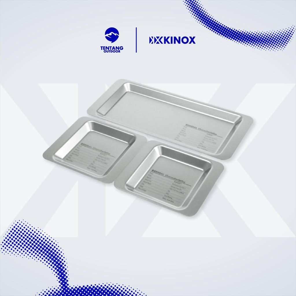 Piring Camping KINOX Stainless Side Grip Rectangular Dishes Outdoor