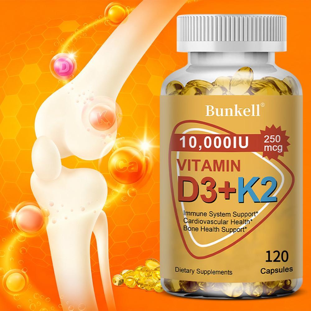 [Beli 1 Gratis 1]Vitamin D3 + K2 Kalsium Kalsium Meningkatkan Kesehatan Tulang Suplemen Osteoporosis