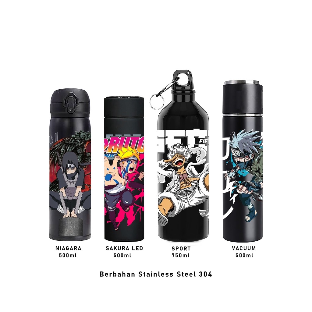 GANGSASHOP  Botol Minum Cowok Karakte Anime Tumbler Termos Panas Dingin Tempat Minum Anak Laki Laki 