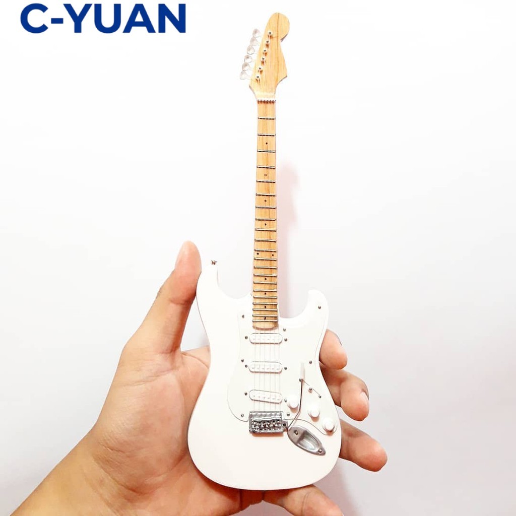 CYUAN Miniatur Gitar Fender Stratocaster Olympic White Jimi Hendrix Best Seller Photography Property
