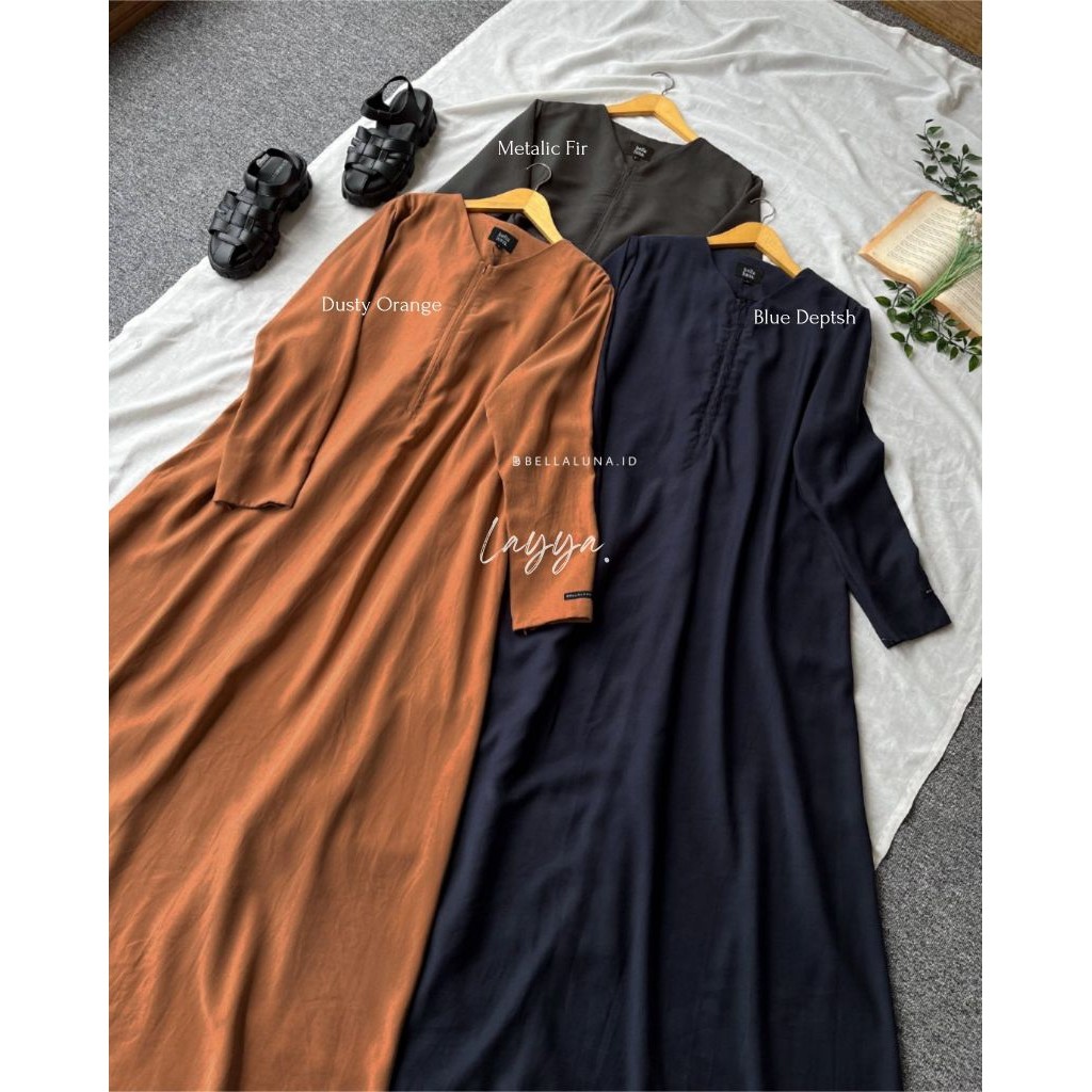 LAYYA ABAYA NATURAL FABRIC BELLALUNA/ GAMIS NATURAL FABRIC/ ABAYA NATFAB/ GAMIS BELLALUNA/ GAMIS ADE