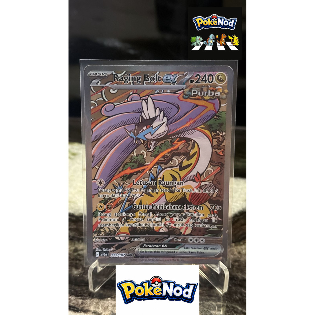 Pokemon Card Raging Bolt Super Art Rare SAR 222/187 SAR