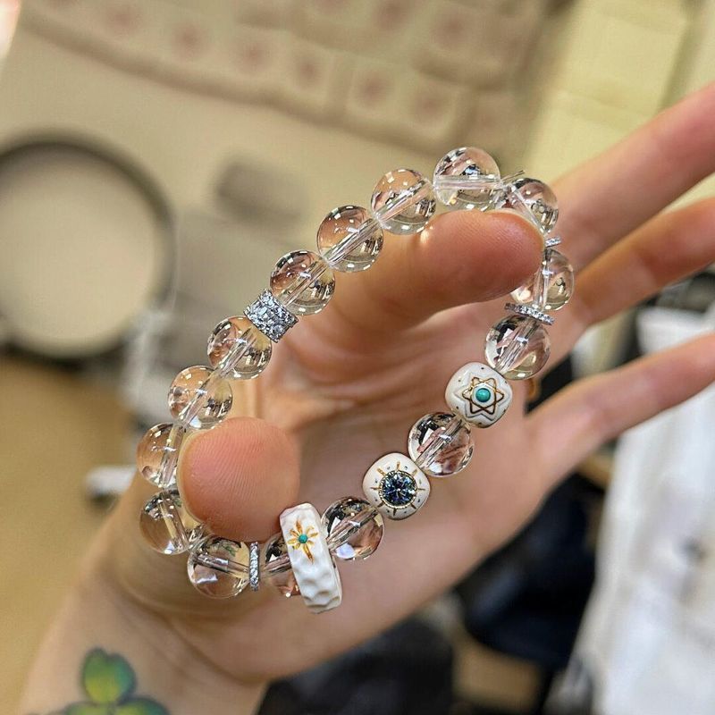 kristal putih transparan imitasi gelang tangan rantai populer