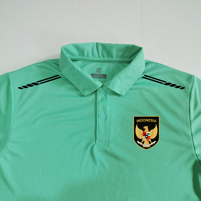 Kaos Kerah TIMNAS INDONESIA LOGO GARUDA / Atasan Olahraga Polo Shirt TIMNAS Coach Pelatih 004
