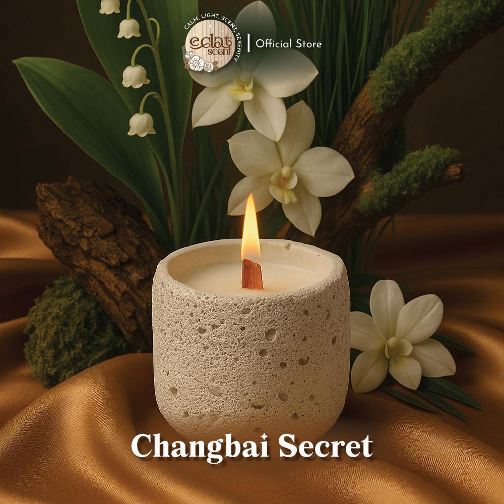 Eclat Candles Floral Woody Lilin Aromaterapi Cup Batu Unik Estetik Premium Aromatherapy Candle  Peng
