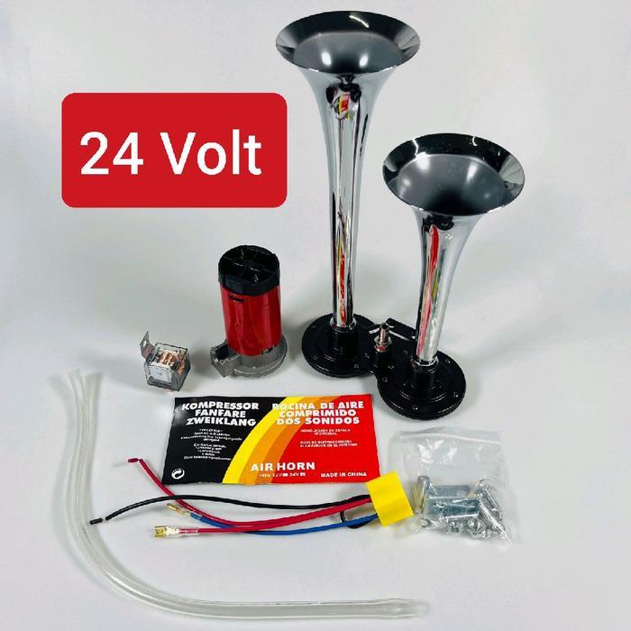 Paket Komplit Klakson Dinamo ala Hino RK 12 Volt & 24 Volt - 24 Volt