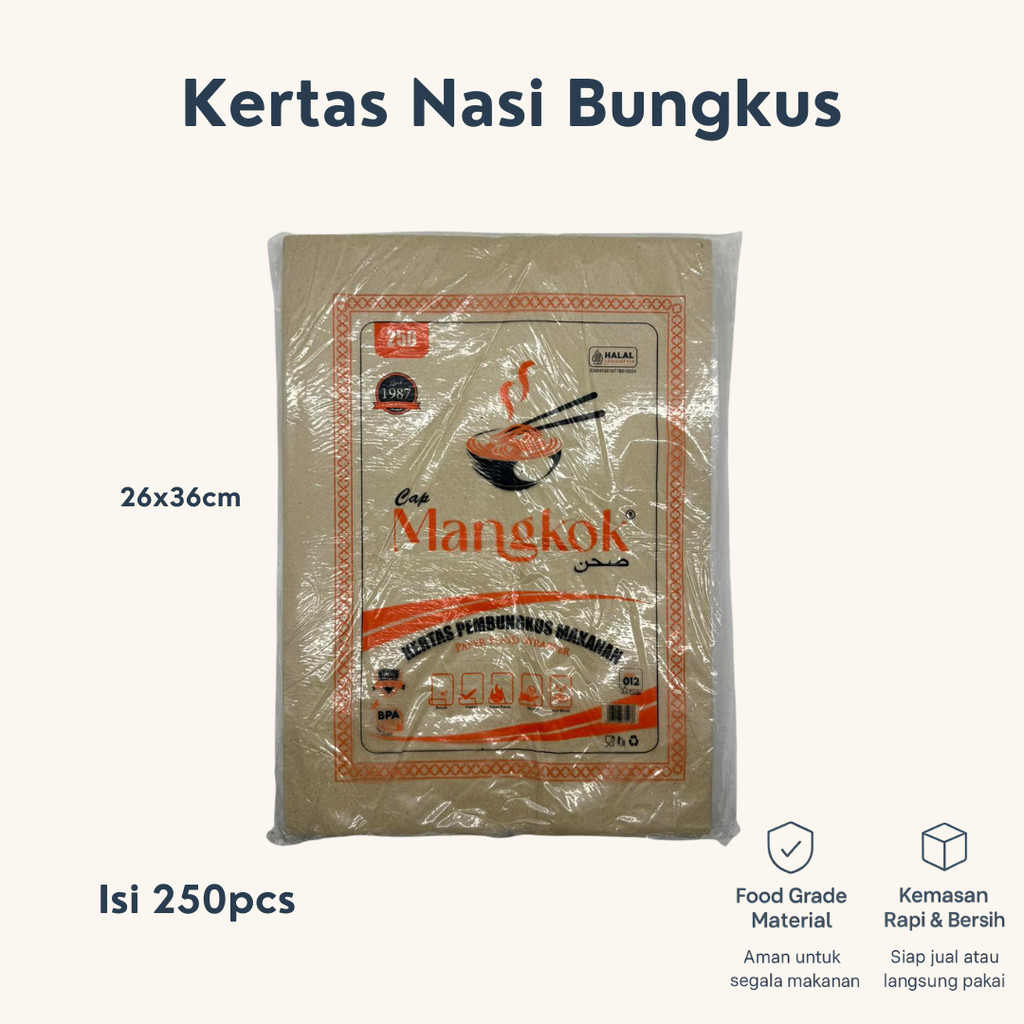 (250PCS) Kertas Nasi Bungkus | Kertas Nasi Coklat | Kertas Pembungkus Makanan | Kertas Gorengan