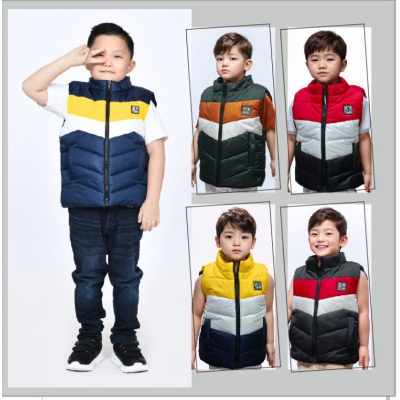 ZIZISHOP Remokid Rompi Motor Anak Laki Laki dan Perempuan Jaket Vest Anti Angin Parasut Winter Coat
