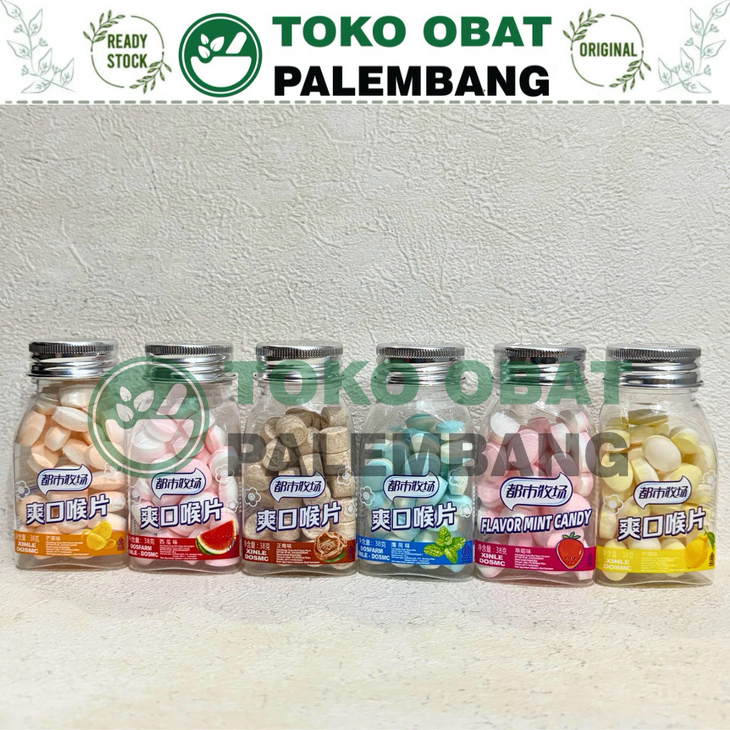 DOSMC KEMBANG GULA MINT RASA PLUM MINT LEMON MANGGA SANCA HAW FLAKES 38 GRAM PERMEN PLUM STRAWBERRY 