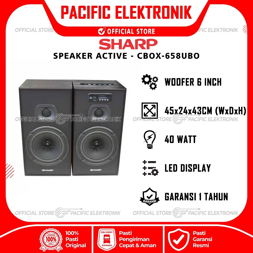 Speaker Aktif Sharp CBOX-658UBO Bluetooth FM Radio