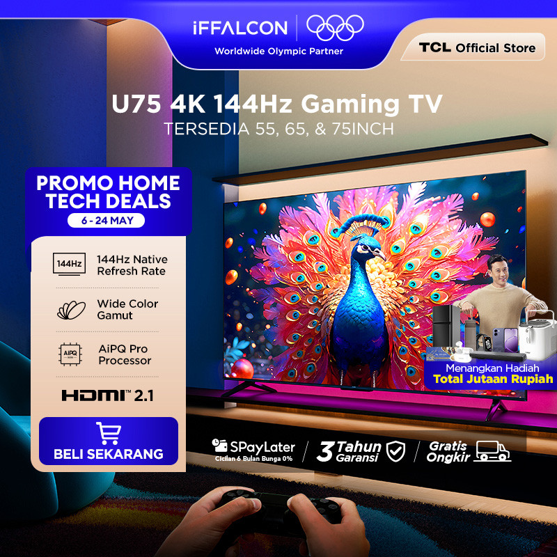 iFFALCON by TCL U75 NEW Series Google TV Smart Digital - Gaming TV - 144Hz Native Refresh Rate - 288