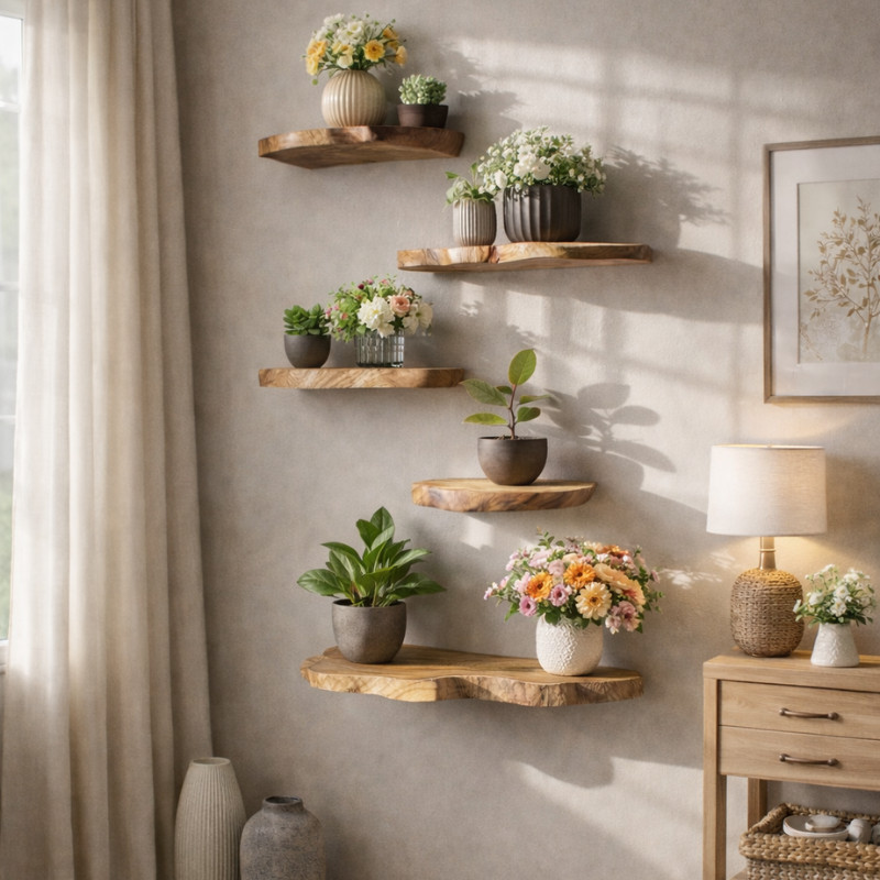 floating shelf Akar Kayu Jati Rak Akar Jati Ambalan Akar Jati Rak Kayu