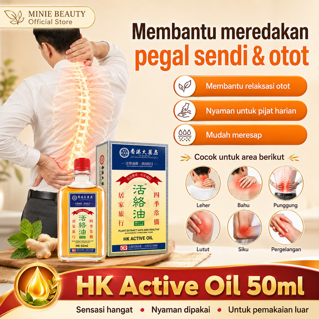 MINIE BEAUTY Minyak Pijat Sendi Hong Kong Pain Ease Oil, Minyak Pijat Sendi Pinggang yang Dapat Dise